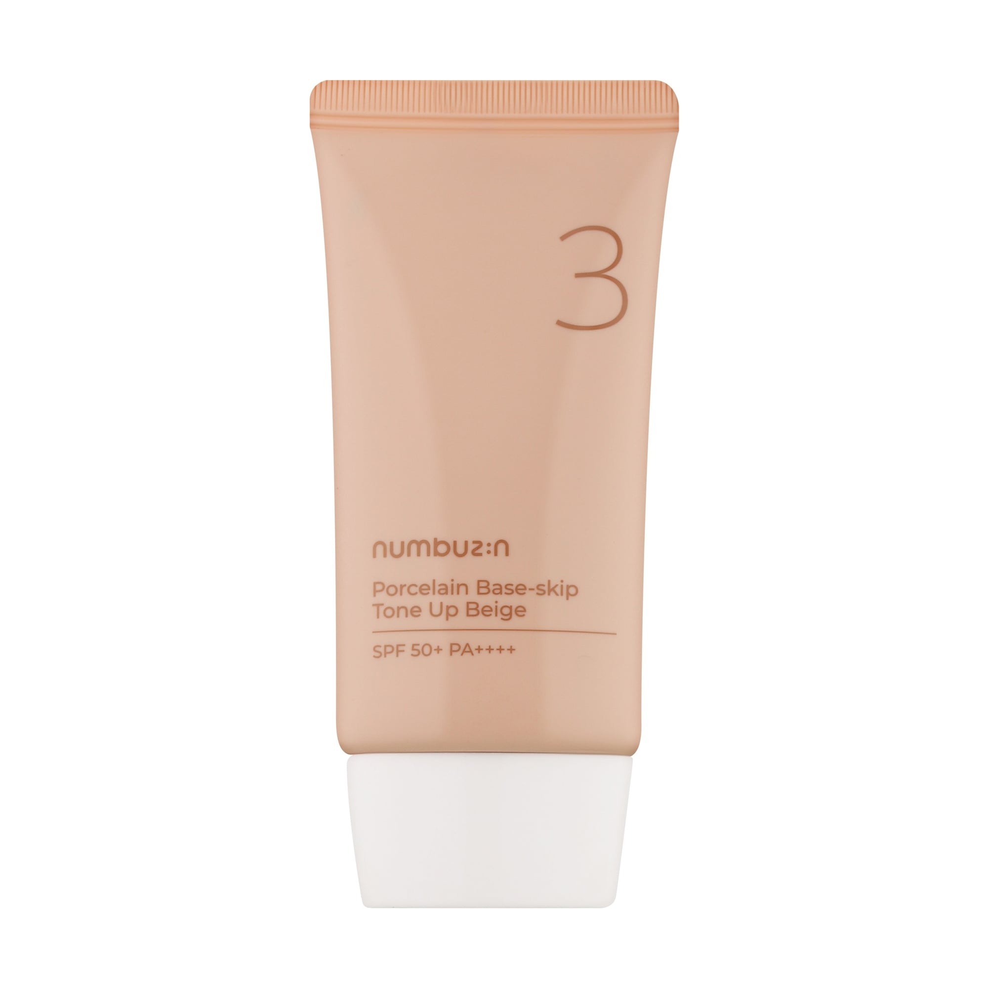 Сонцезахисний крем для обличчя Numbuzin No.3 Porcelain Base-skip Tone Up Beige SPF50+ PA++++ з тонувальним ефектом, 50 мл